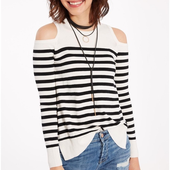 jamison Tops - NWT cold-shoulder striped nautical sweater